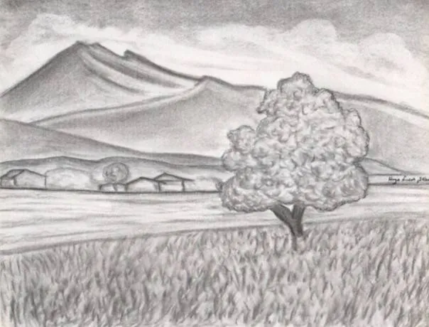 Dibujos a carboncillo paisajes - Imagui