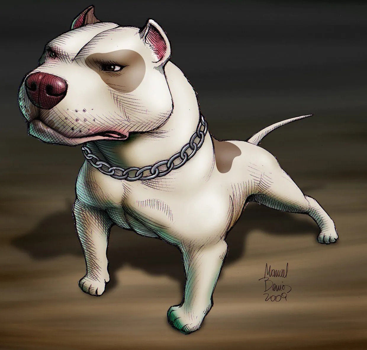 Dibujos en caricatura de perros pitbull - Imagui