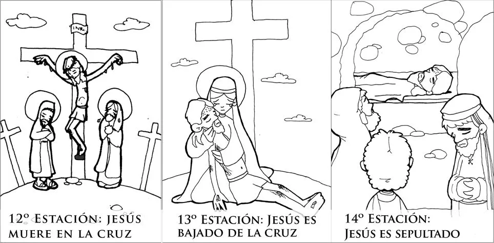 La via crucis de jesus para colorear - Imagui