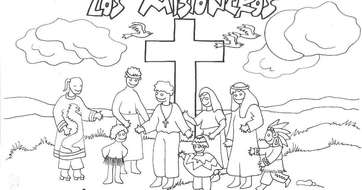 Dibujos Católicos : Misioneros para colorear