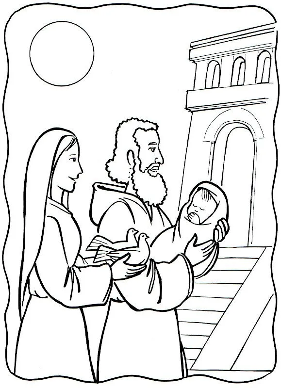 Dibujos Católicos : Presentación de Jesús en el templo para ...