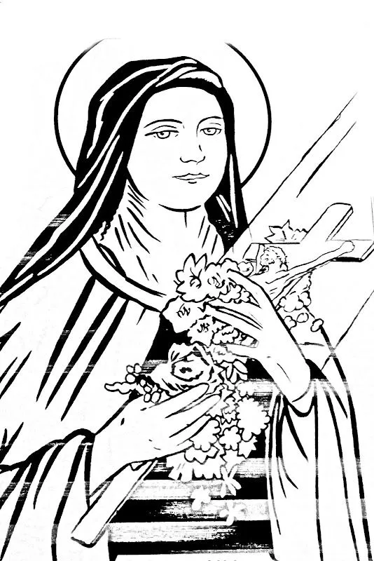 Dibujos Católicos : Santa Teresita del Niño Jesús para colorear