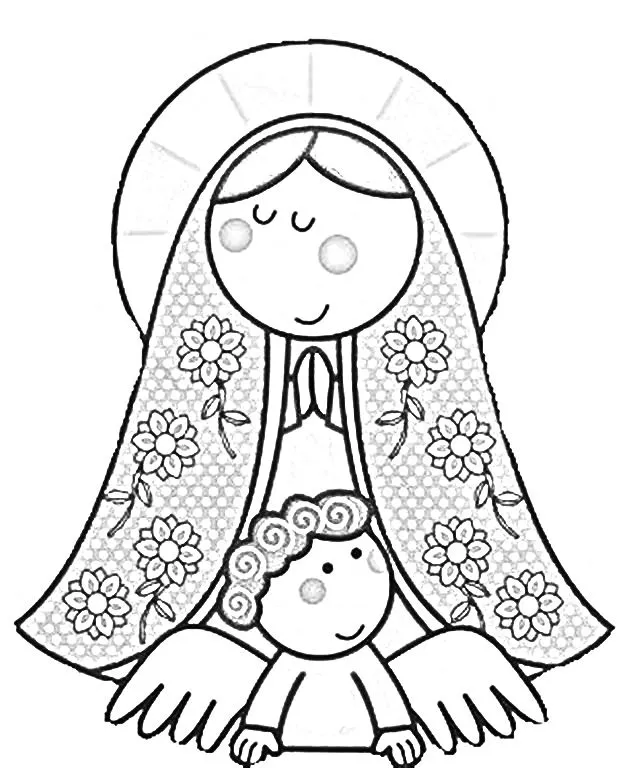 Dibujos Católicos : Virgencita Plis distroller para colorear ...