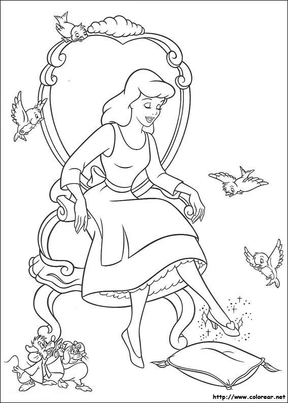Dibujos de Cenicienta para colorear en Colorear. Dibujos de Cenicienta para colorear en Colorear.