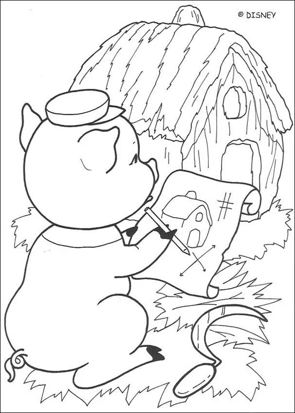 Dibujos de los 3 CERDITOS para colorear, la casita de paja para ... Dibujos de los 3 CERDITOS para colorear, la casita de paja para ...