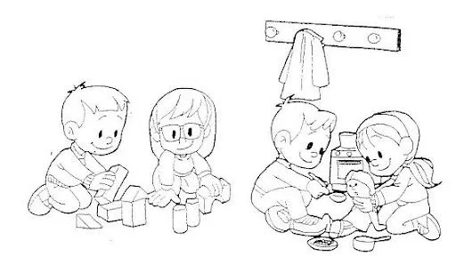 Dibujos para colorear de acciones de niños - Imagui