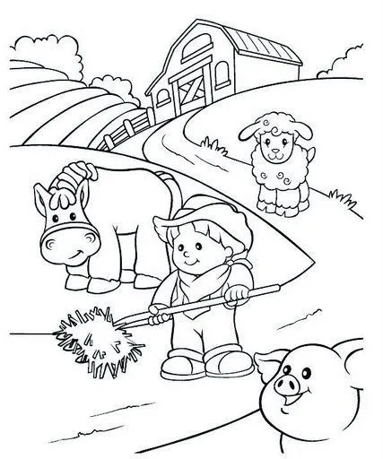 Dibujo para colorear de un agricultor - Imagui
