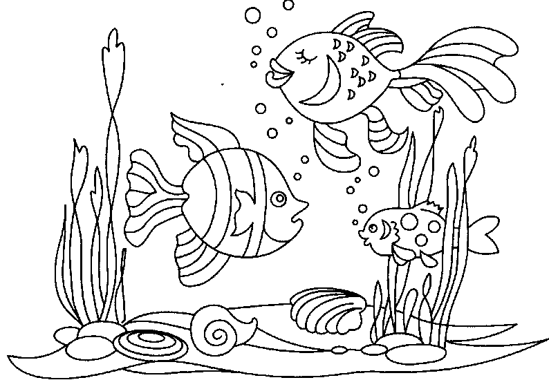 Dibujos de un acuario para colorear - Imagui