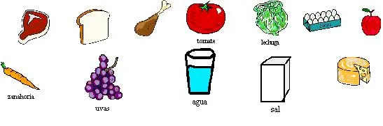 Dibujos para colorear de alimentos de origen mineral - Imagui