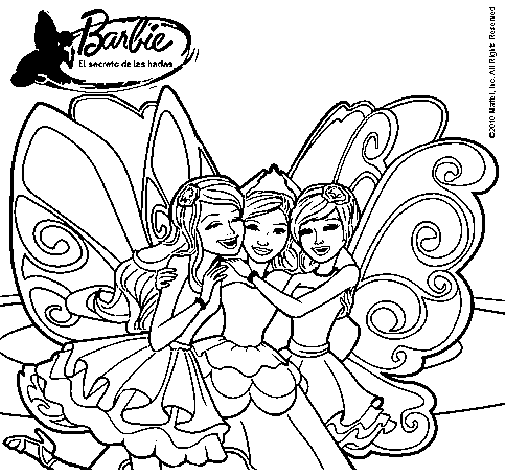 Dibujo de Barbie y sus amigas en hadas para Colorear - Dibujos.net