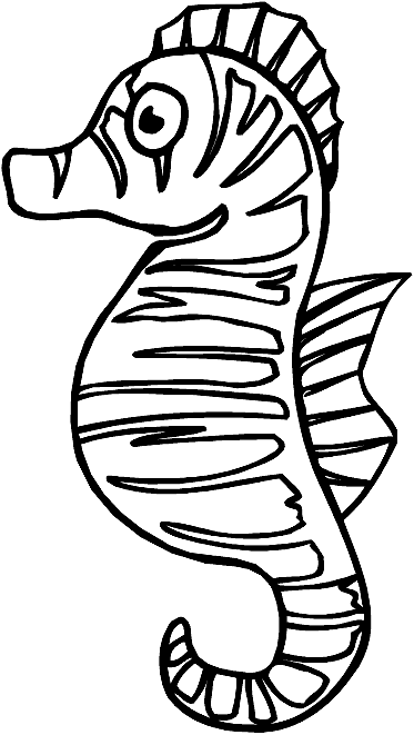 Dibujos para colorear de Caballitos de Mar, Hippocampus ...