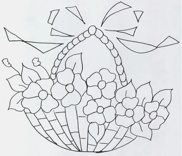 Dibujos de canastas de flores para bordar - Imagui