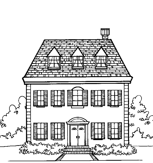 Dibujos para colorear de Casas, cabaña, edificación, vivienda, hogar