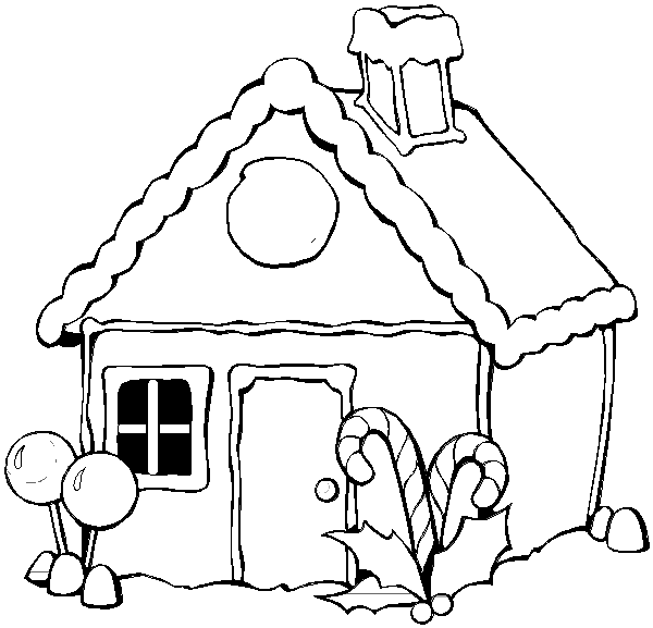 Dibujos para colorear de Casas de navidad