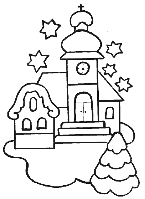 Dibujos para colorear de Casas de navidad