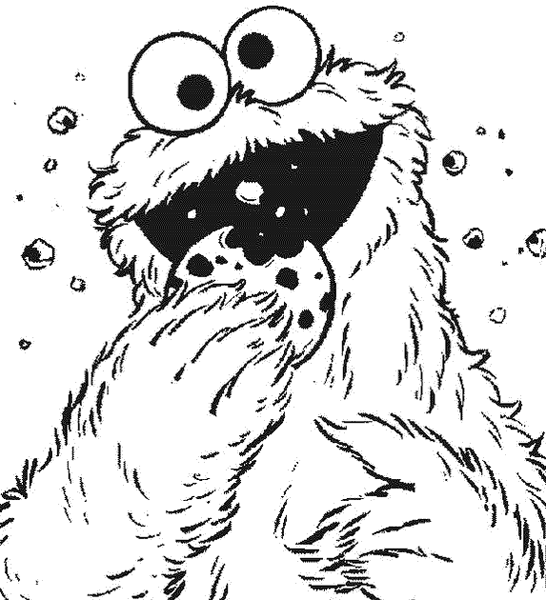 Dibujo del monstruo come galletas - Imagui