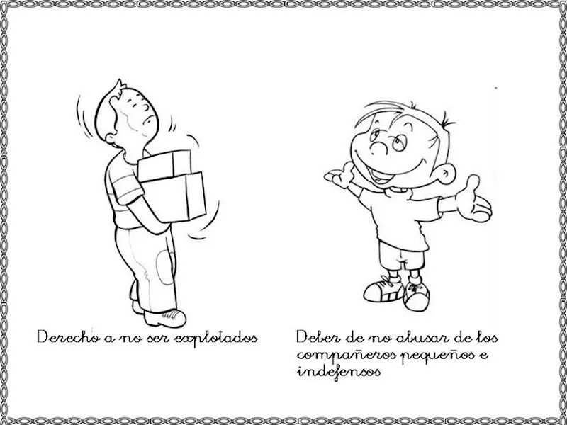 Dibujos para colorear derechos y deberes del niño | Colorear ...
