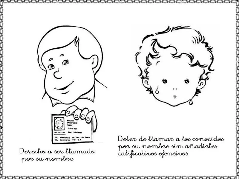 Dibujos para colorear derechos y deberes del niño | Colorear ...