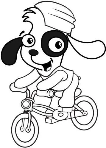 Dibujos para Colorear: Dibujo para colorear de Doki en Bicicleta. Dibujos para Colorear: Dibujo para colorear de Doki en Bicicleta.