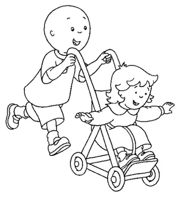 Imprimir gratis dibujo para colorear de Caillou de paseo por el parque ...