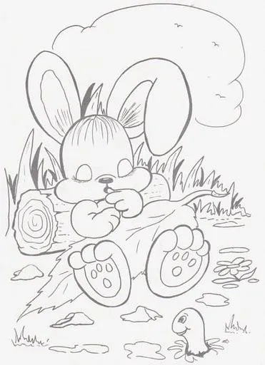 Dibujos para colorear: Dibujos para colorear - Conejo durmiendo