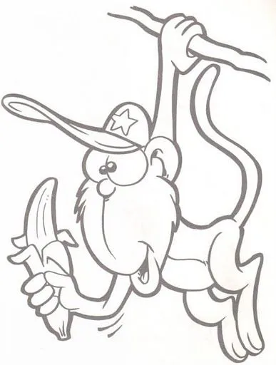 Dibujos para colorear: Dibujos para colorear - Mono con plátano Dibujos para colorear: Dibujos para colorear - Mono con plátano