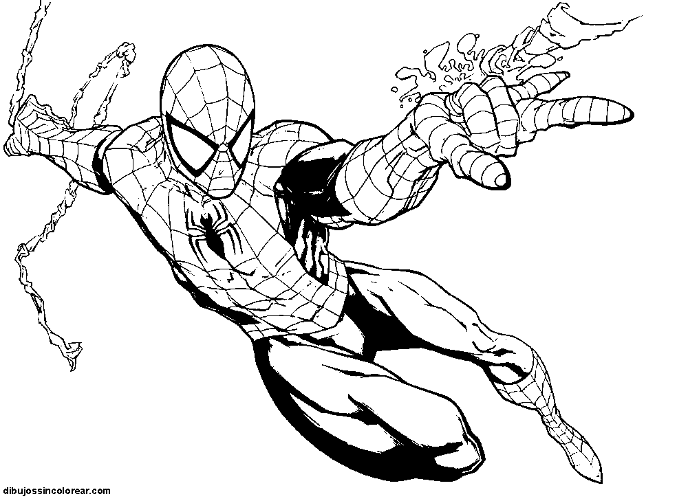 Hombre araña negro en caricatura para colorear - Imagui