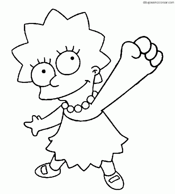 Dibujos Sin Colorear: Dibujos de Lisa Simpson (Los Simpsons) para ...