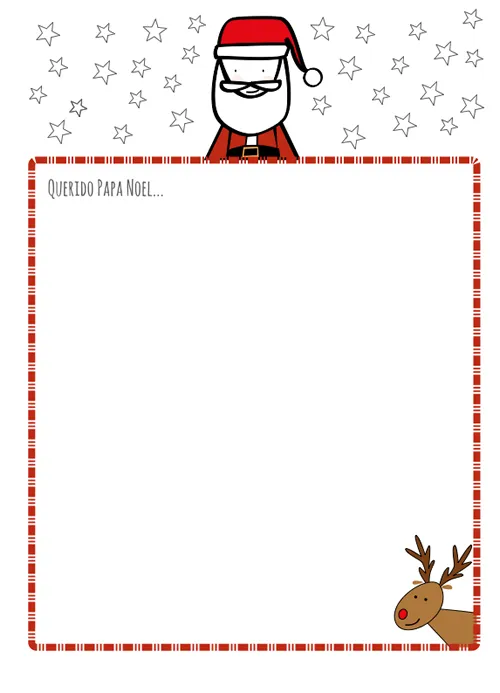 Dibujos para Colorear: Carta de Papá Noel para imprimir