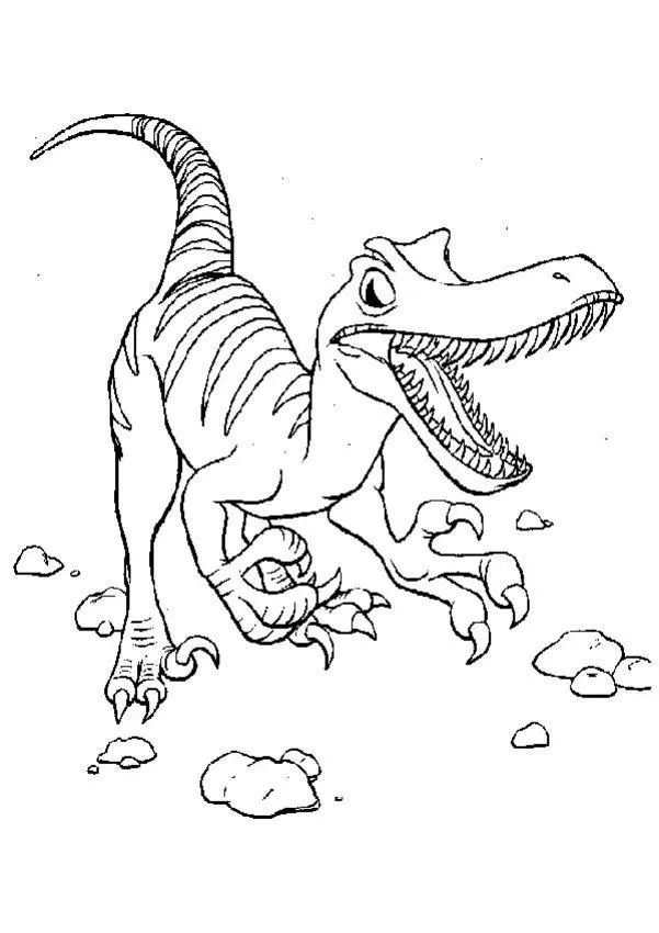Dibujos para colorear DINOSAURIOS, Velociraptor para imprimir