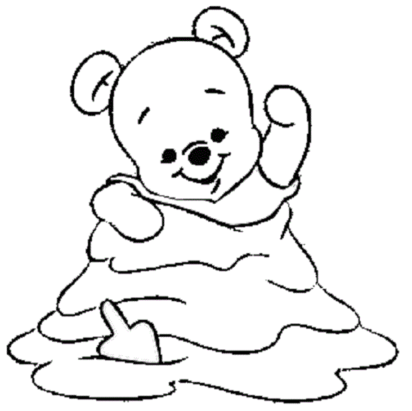 Dibujos de Winnie Pooh bebe para colorear