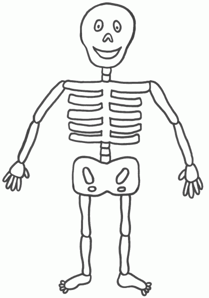 Dibujo para colorear de un esqueleto humano - Imagui