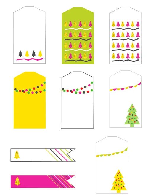 Dibujos para Colorear: Etiquetas regalos de Navidad para imprimir