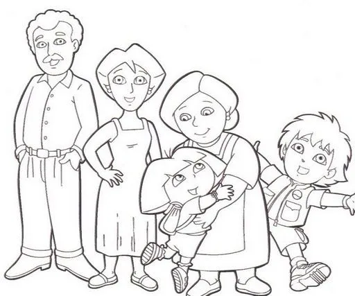 Dibujos para colorear de la familia en ingles - Imagui