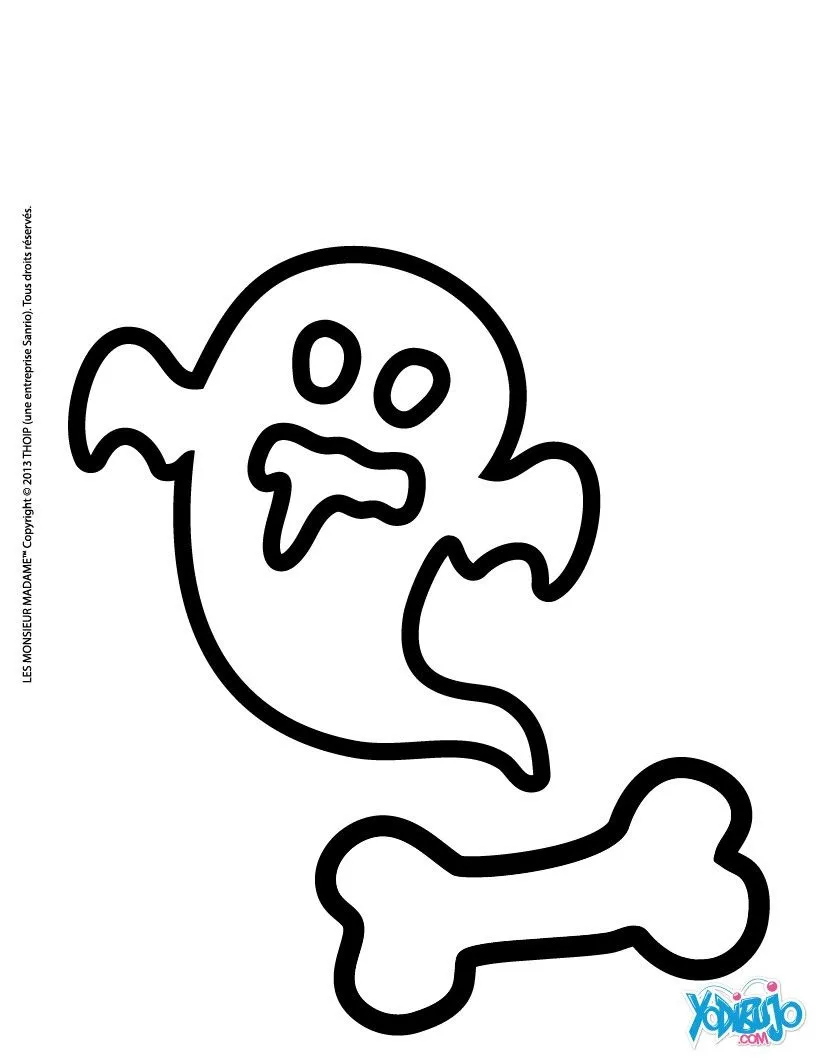 Dibujos para colorear fantasma de los señordones - es.hellokids.com