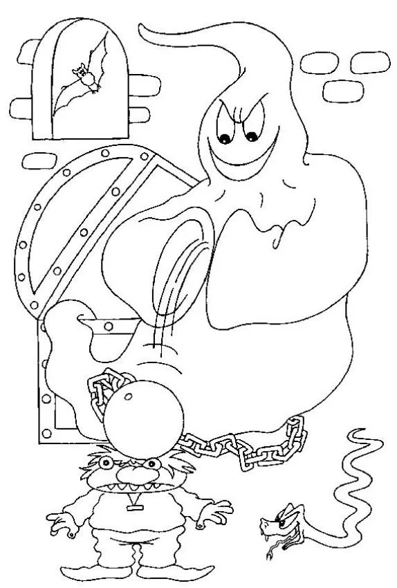 Dibujos para colorear un fantasma verdugo de halloween - es.hellokids.com