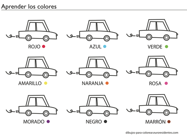 Dibujos para Colorear: Fichas para aprender los colores