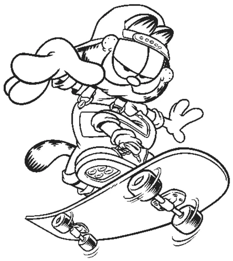 Dibujos para colorear: Garfield imprimible, gratis, para los niños y los  adultos
