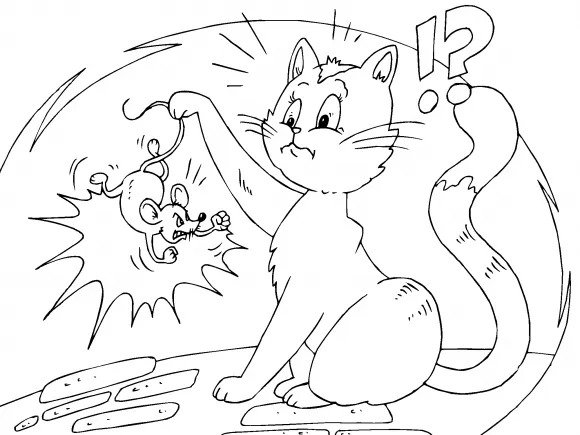 Dibujos para colorear de gatos y ratones - Imagui