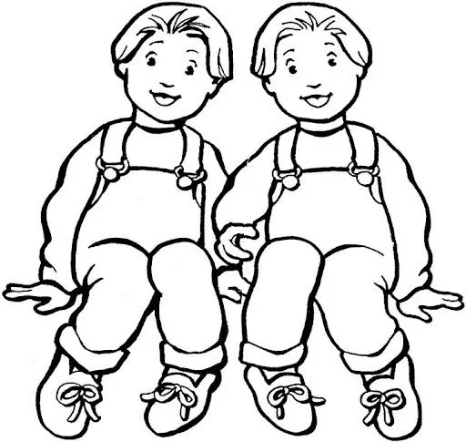 Dibujos para colorear de gemelos - Imagui
