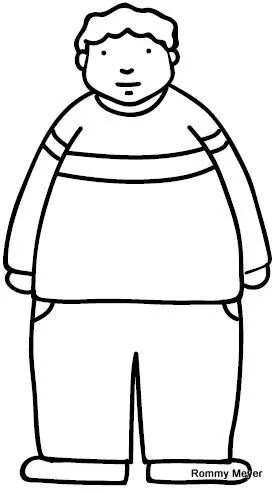 Dibujo de un niño gordo para colorear - Imagui