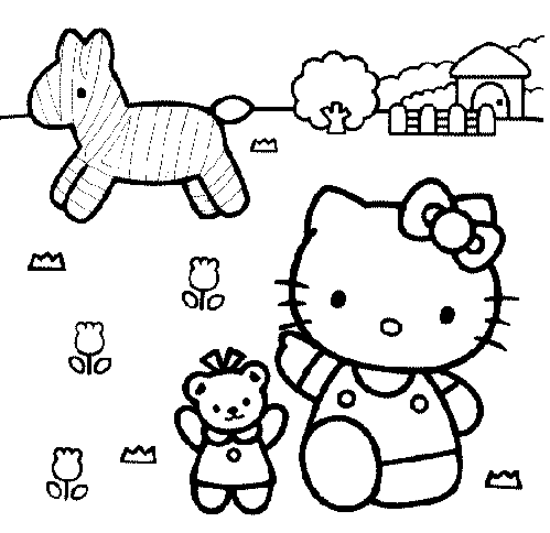 Dibujos para colorear de Hello Kitty bebé - Imagui
