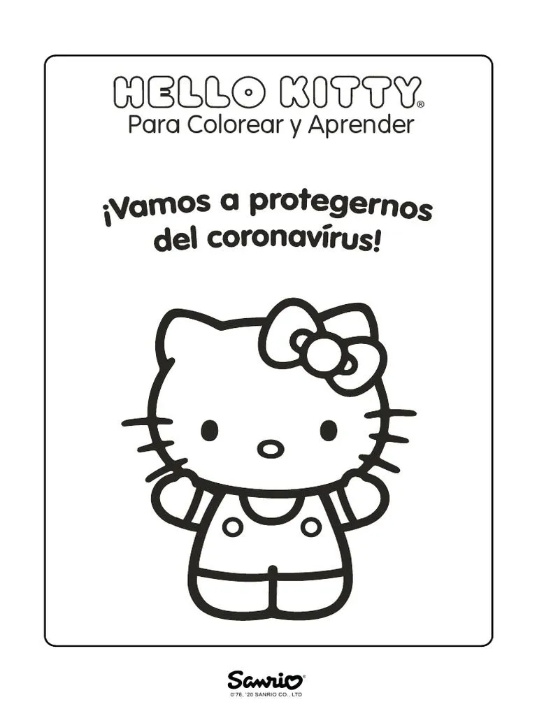 Dibujos para Colorear Hello Kitty - Coronavirus (ES) | PDF