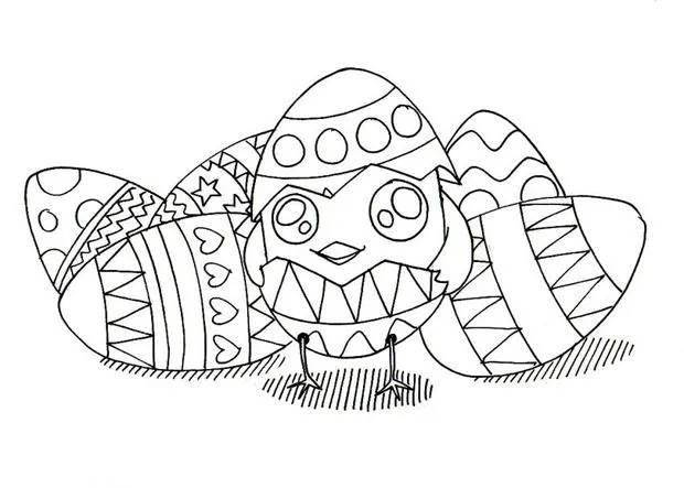 Dibujos para colorear HUEVOS DE PASCUA, Huevos y Pollito para imprimir Dibujos para colorear HUEVOS DE PASCUA, Huevos y Pollito para imprimir