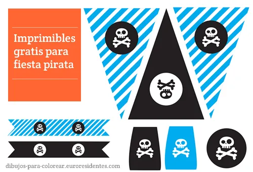 Dibujos para Colorear: Imprimibles para fiesta pirata