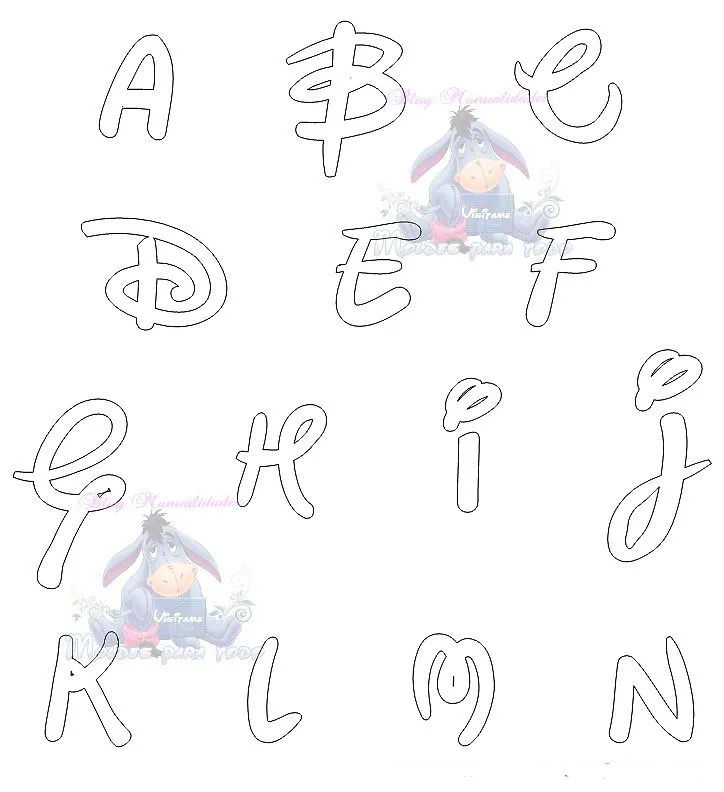 Dibujos para colorear letras Disney | Dibujos para cortar y colorear