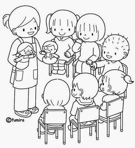 Dibujos de niños con su profesora - Imagui