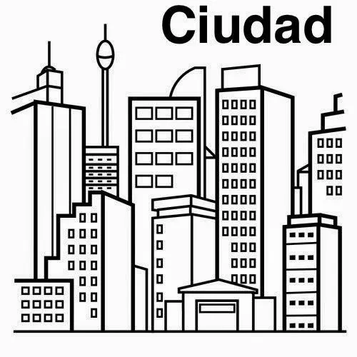 Dibujos para colorear. Maestra de Infantil y Primaria.: Pueblos y ciudades para  colorear. Towns and cities coloring pages.
