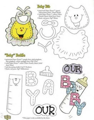 Dibujos para Colorear y Manualidades: Molde foami baby shower