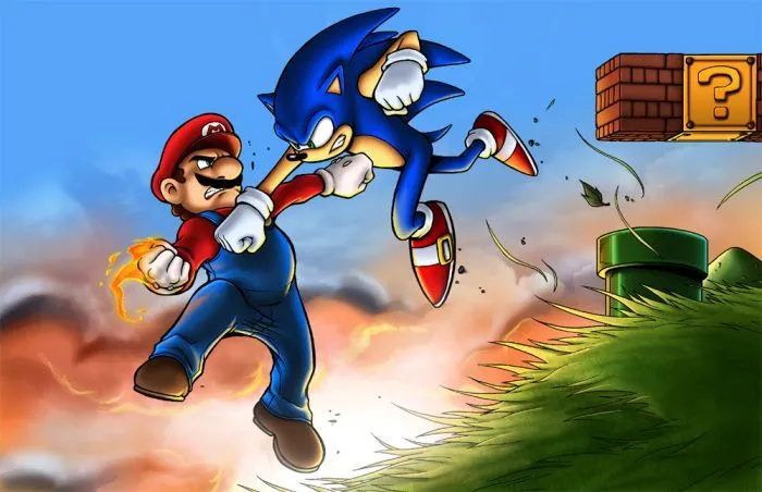 Imagenes para colorear Mario Bros vs sonic - Imagui